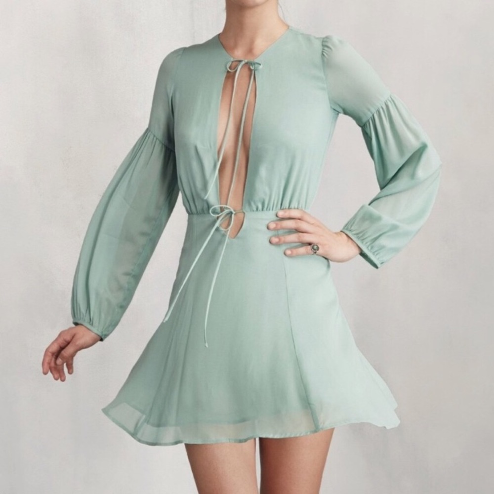 Reformation Bella Mint Dress